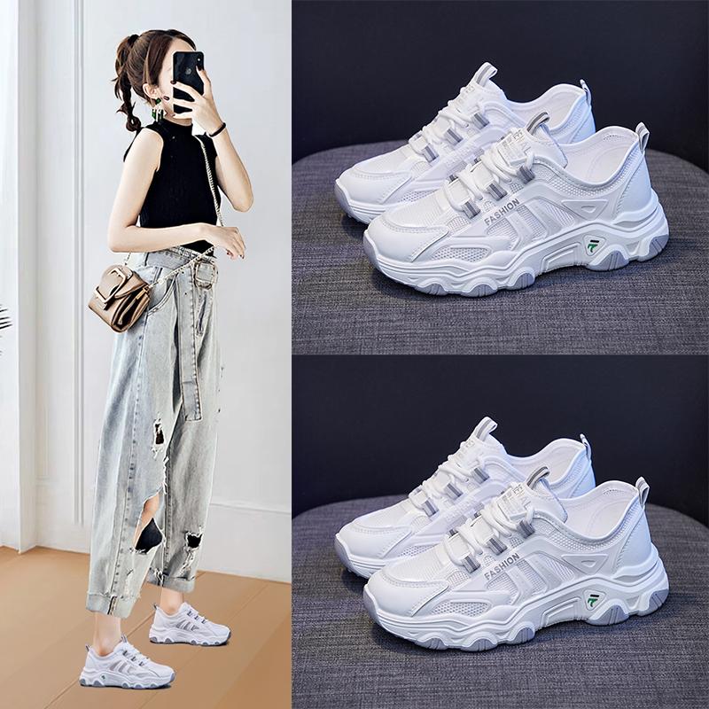 fashion Summer Single Net Hollow Popular Student Casual Women's Old Shoes Fashionable Women's Exquisite Casual Height-increasing Shoes