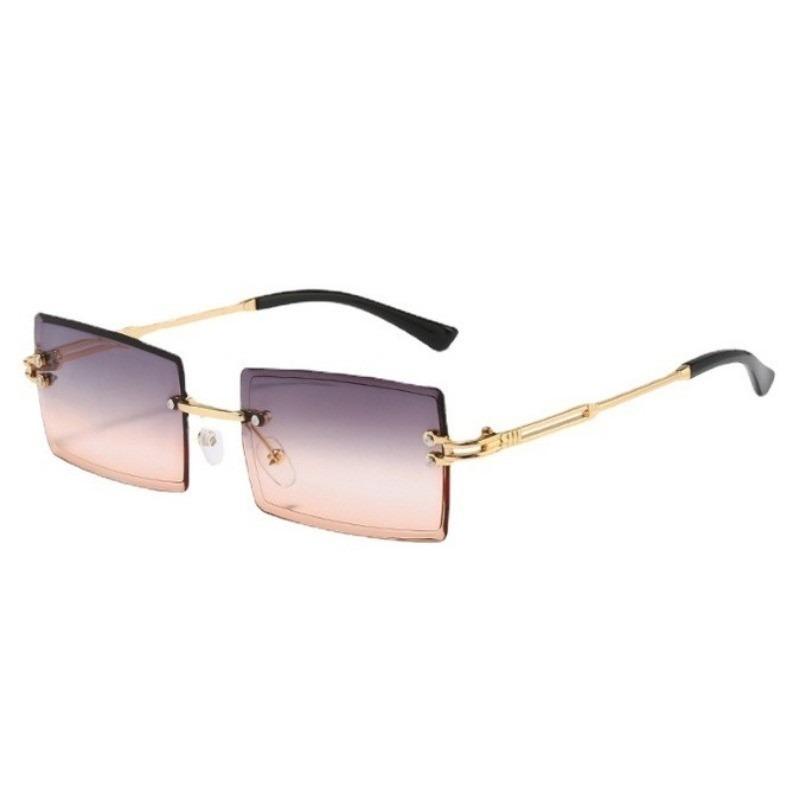 Retro Women Sunglasses Brand Designer Fashion Rimless Gradient Sun Glasses Shades Lady Cutting Lens Ladies Frameless Eyeglasses