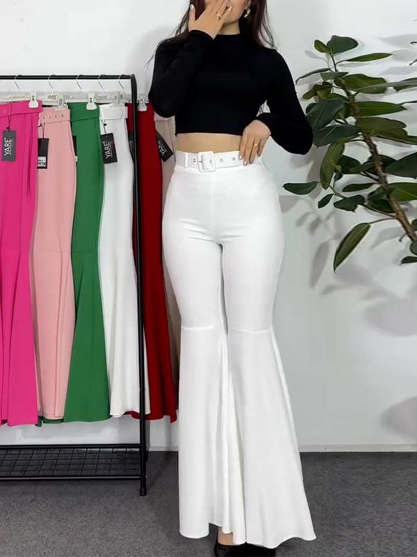 2026 Frühjahr/Sommer Europäische und Amerikanische Mode Schlank geschnittene High-Waist Elastische Schlaghosen