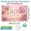 1Pcs Happy 40th Birthday Champagne Pink Roses Decoration Background Birthday Backdrop Decorations For Photo Studio Booth Party