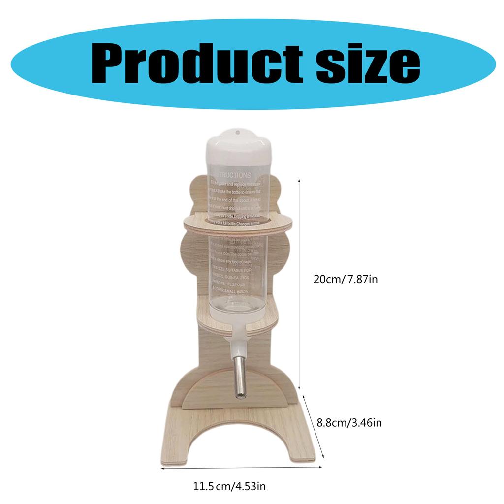 Waterer Stand for Hamsters Ferrets Hedgehogs No Drip 4.2oz with Base Small Animal Water Bottle Water Feeder