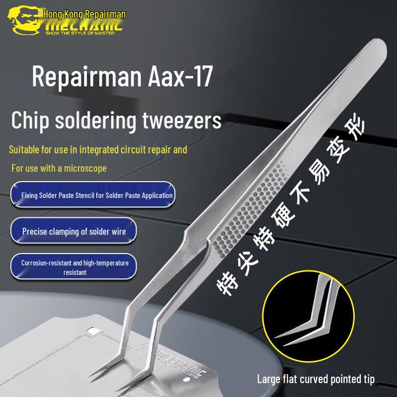 Repairman Ultra-fine Non-magnetic Stainless Steel BGA Soldering Tweezers - Heat-resistant & Anti-corrosion for Chip Positioning