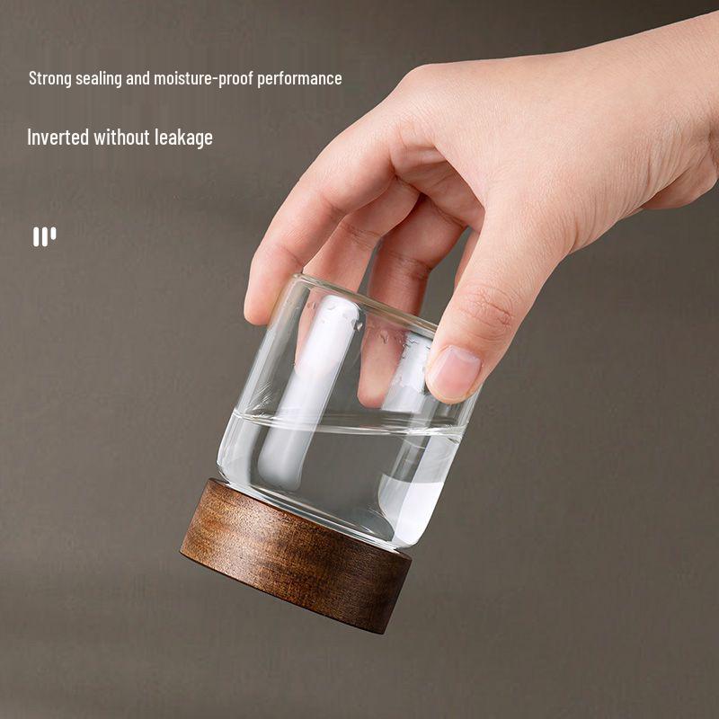 Transparent Borosilicate Glass Tea Canister: Airtight Storage Jar for Herbs, Snacks, Grains & More