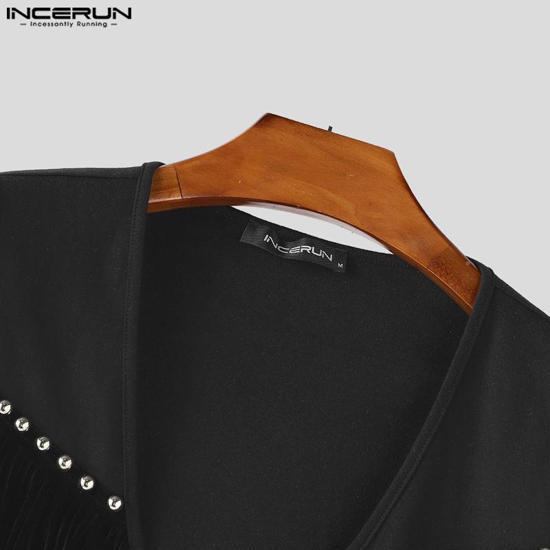 INCERUN Men Gothic Tassel Sleeveless Waistcoat Tank Tops Vest