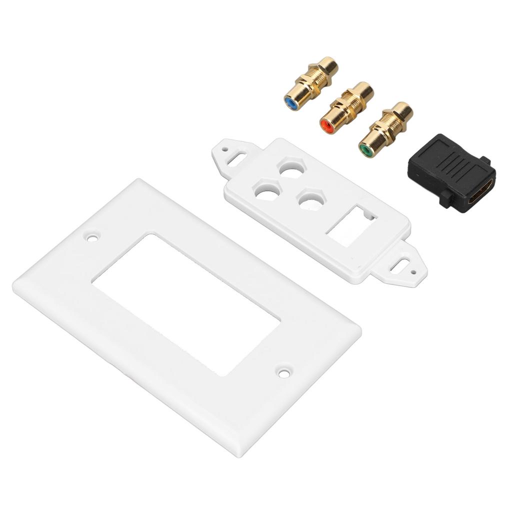 3RCA Wall Plate HD Multimedia Interface 4K Ultra HD AV Combo Port Plate HDTV Home Theater