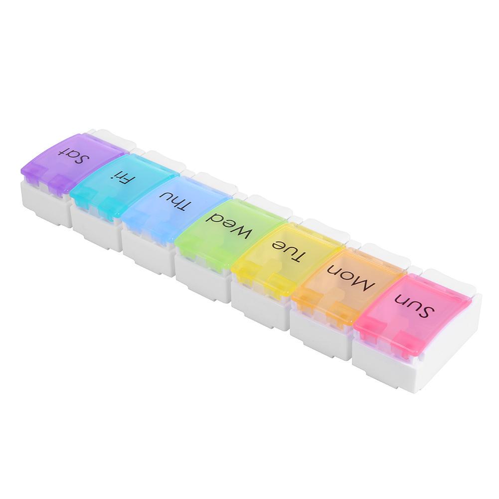 Buy Weekly Pill Organizer 7 Days Press Button Tablet Pill Box Holder ...