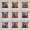 Office Sofa Cushion Cover Cartoon Witch Pumpkin Halloween Pattern Pillow Cover Luxury Home Decor Cushion Cover