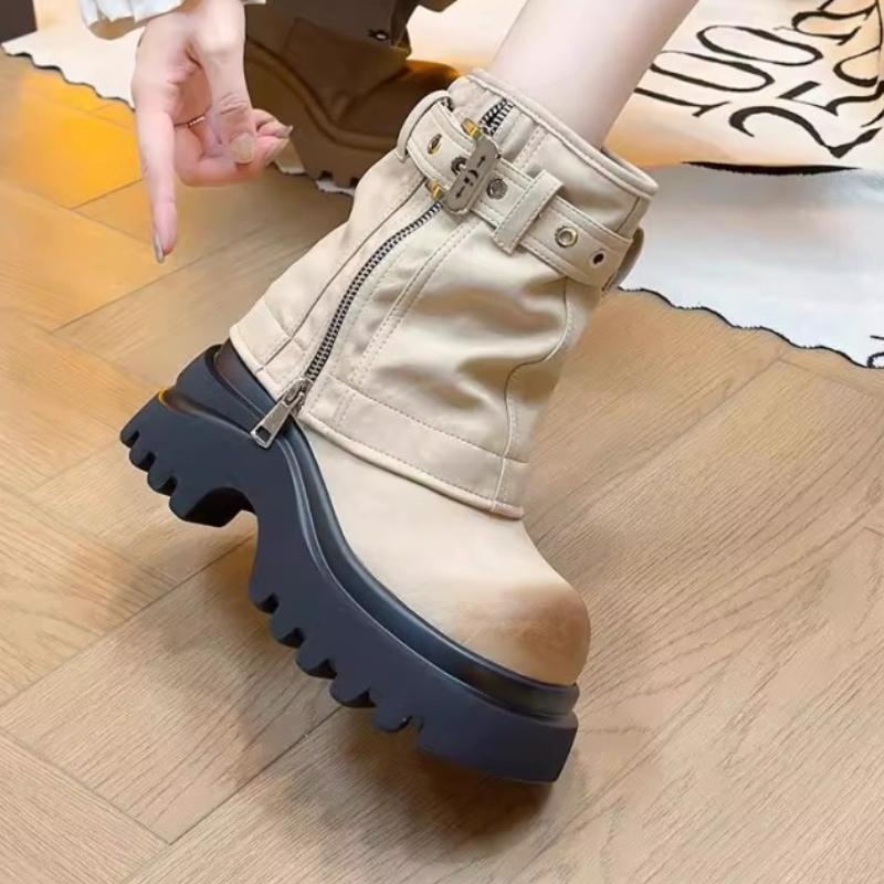 Fashion Ankle Boots Women Platform Chunky Shoes Designer 2025 Trend New Fashion Winter Brand Chelsea Boots Dress Walking Woman Botas