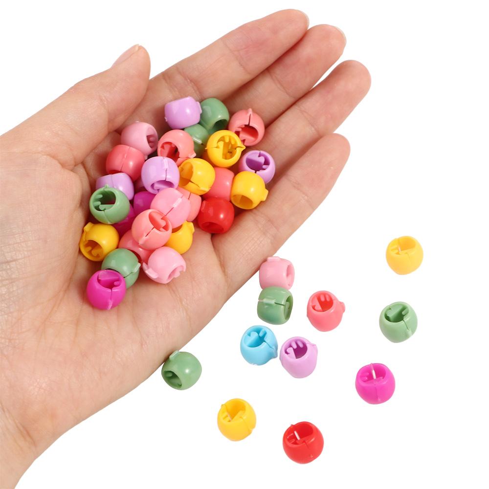 40pcs/set Plastic Mix Colorful Hair Beads Hollow Hair Claw Clips Cute Hair styling tool  Kids