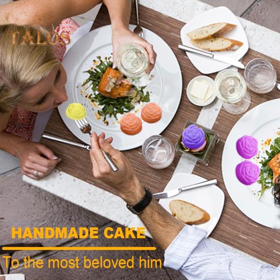 Kuchenform, flexibel, antihaftbeschichtet, Rosenblütenform, Silikonform, 6 Gitter, Pralinen, Geleeform für die Küche zu Hause