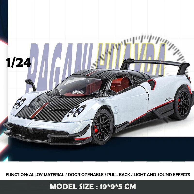 1/24 Pagani Huayra BC Legeringsbilmodell Støpt Lekebil Lyd Lys