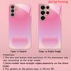 2DFlat Samsung electroplated tempered glass phone case,Soft Pink Heart DesignSuitable for Galaxy S26 S23 S24FE S25ULTRA S22 S21