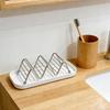 Stainless Steel Soap Dish with Tray Self-draining Soap Holder Sponge Drain Rack for Bathroom Storing Soap Cleaning Brushes