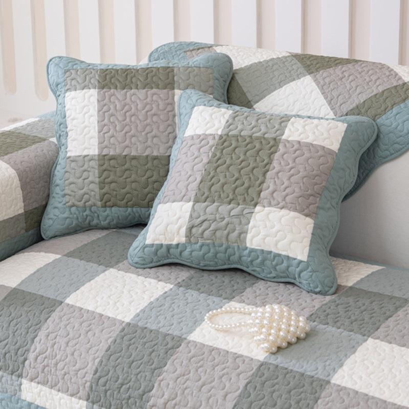 Чехол для дивана в скандинавском стиле в клетку для гостиной — фото 4