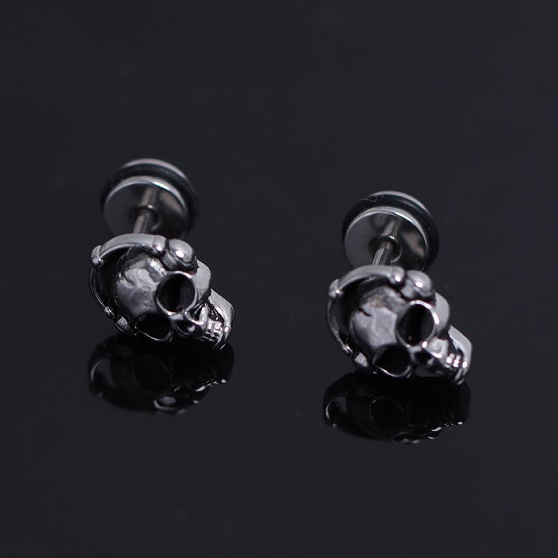 1PC Trend Punk Hip-hop Stud Earrings For Women Men's Jewelry Halloween Personality Earrings Jewelry Gifts