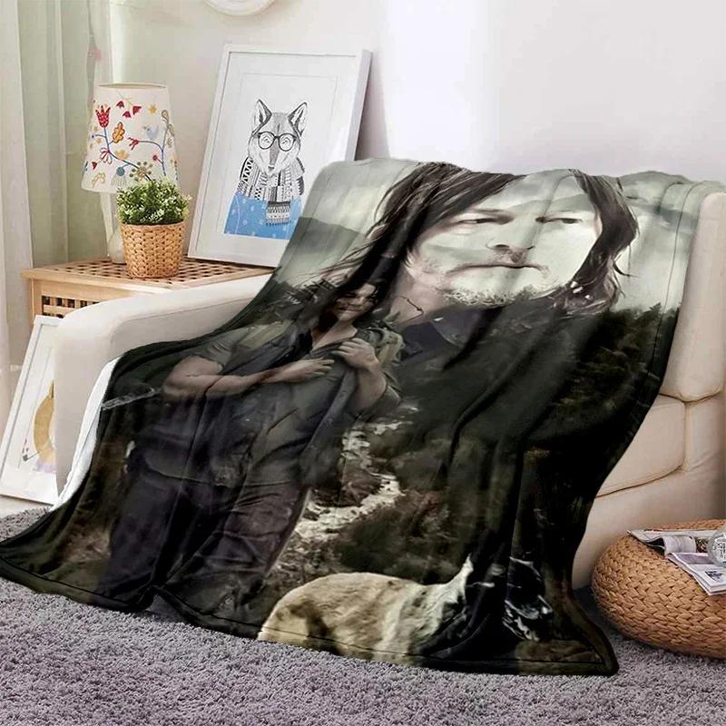 Drama The Walking Dead Series Soft Throw Blanket Zombie Movie Printed Bedspread Sofa  Couch Camping Cover Home Decor