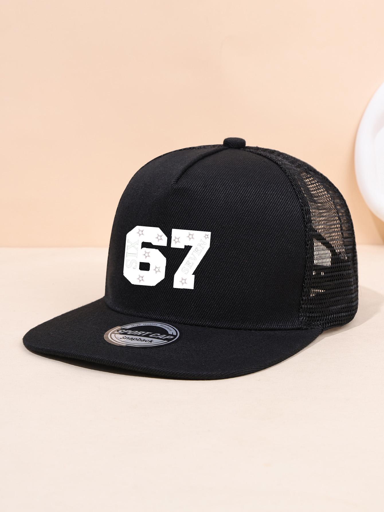 

1PC Practical 67 Star Hat! Mesh breathable+flat eave decoration for face shape, essential for commuting чёрный
