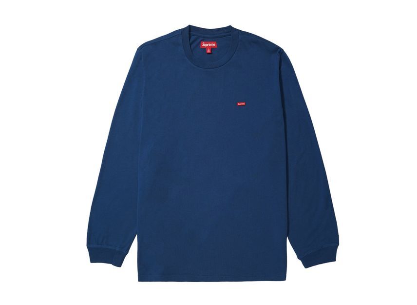 Supreme Small Box L/S Tee Navy (25SS) S