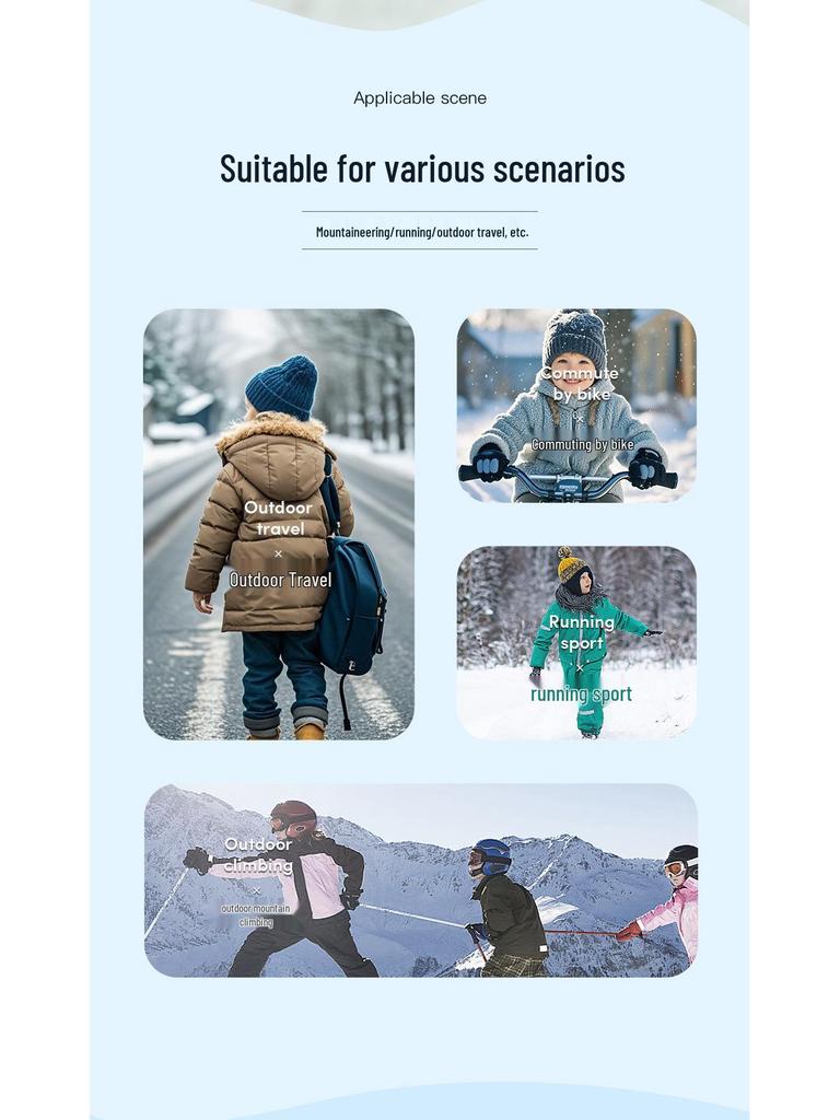Fleece-Lined Touch Screen Gloves for Parent-Child Outdoor Activities: Warm, Cold-Proof, Ideal for Running & Cycling In Autumn and Winter