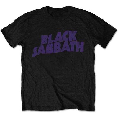 Camiseta Vintage con Logo Ondulado Oficial de Black Sabbath Lujo de Gama Alta Es para Hombres y Mujeres Top Y2k