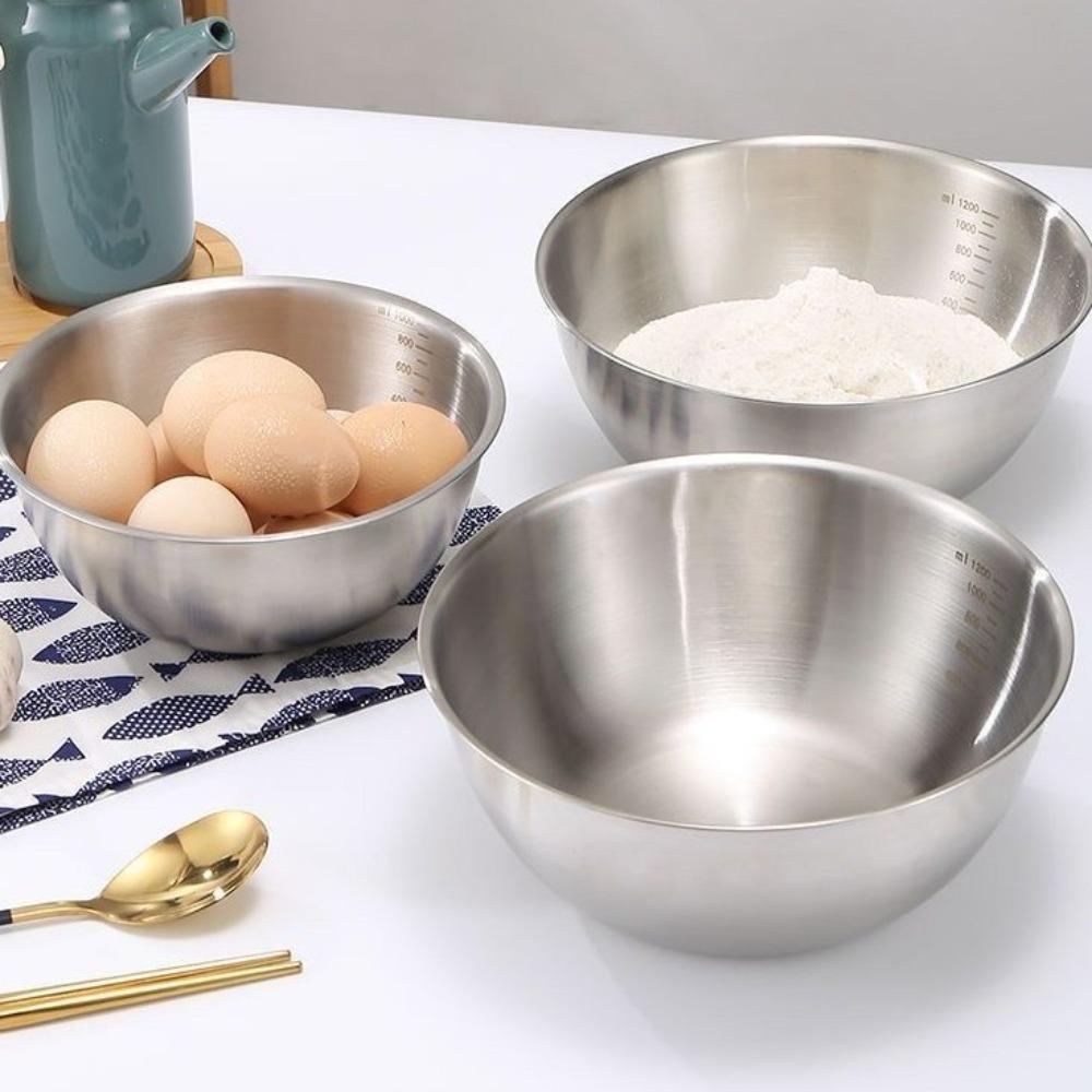 Anti-Scalding Fruit Salad Bowl Stainless Steel Noodles Bowl Dish Container Food Tableware