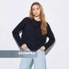 Damen Rundhals Langarm T-Shirt Lockerer Schnitt Pendler Freizeit Oberteil