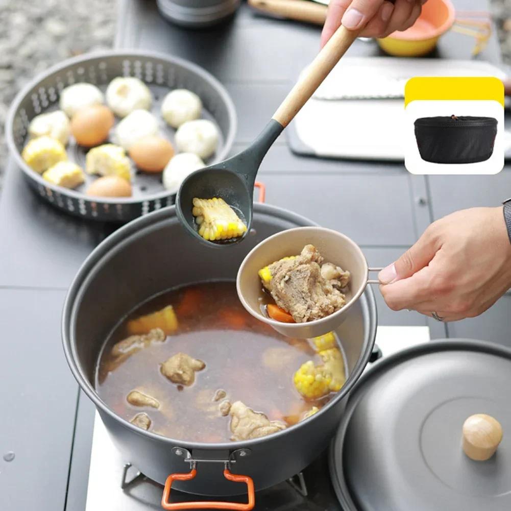 1 Pot Portable Stew And Boil Pot 7.5L For Camping And Picnics For Stewing And Boiling During Outdoor ActivitiesAluminum Dual Use