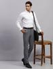 Monte Carlo Mens Self Design White Collared Neck Full Sleeve Shirt