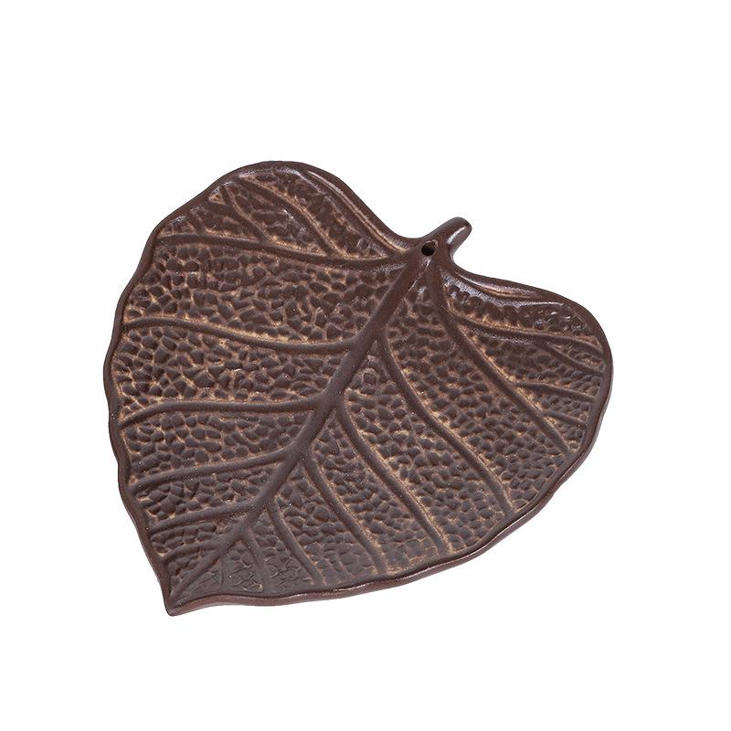 Ceramic Ginkgo & Bodhi Leaf Incense Holder - Creative Home Decor Ornament