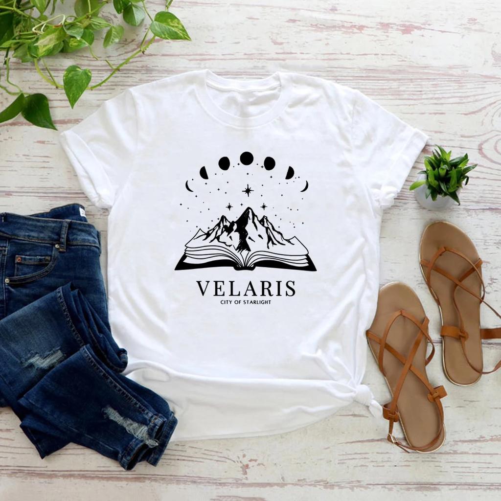 Velaris T-Shirts The Night Court Shirt A Court of Thorn and Roses Court of Dreams T Shirts Women's Short Sleeve Graphic Tees