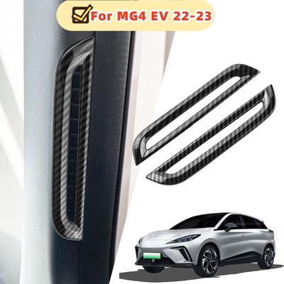 Stickers for MG4 EV 2026 2026 2026 LHD Car Front AC Outlet Cover Sticker Carbon Fiber Air Conditioning Trim Accessories