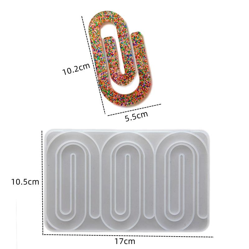 1PCS Paper Clip Bookmark Mold Silicone Pendant Mould Creative DIY Silicone Mold Handmade Gifts Paper Clip Shape Mold Hand Lovers