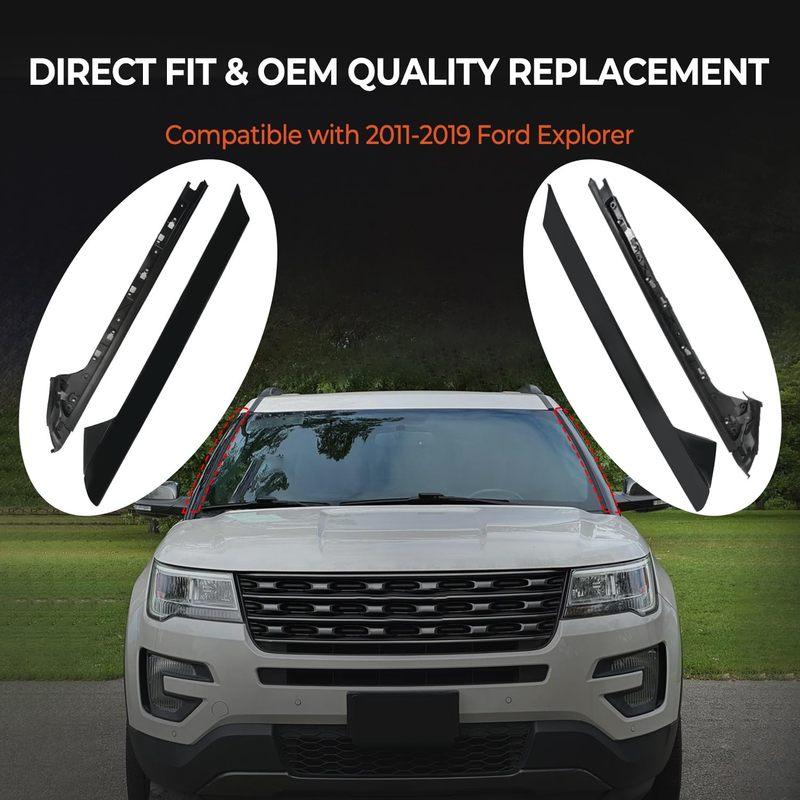 A-Pillar Trim Molding Windshield Kit for Ford Explorer 2011- Left Right Replace BB5Z7803145AA BB5Z7803144AA