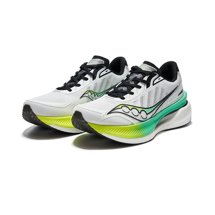Saucony Idling Cruise Balanced Cushioning Mesh Shock Absorption Rebound Low-Top Training Running Shoes Unisex sneaker White Green S28191-8