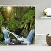 3d Printed Natural Forest Landscape Shower Curtain Waterproof Fabric Waterfall Bathroom Curtains Wall Decoration Large 300x180
