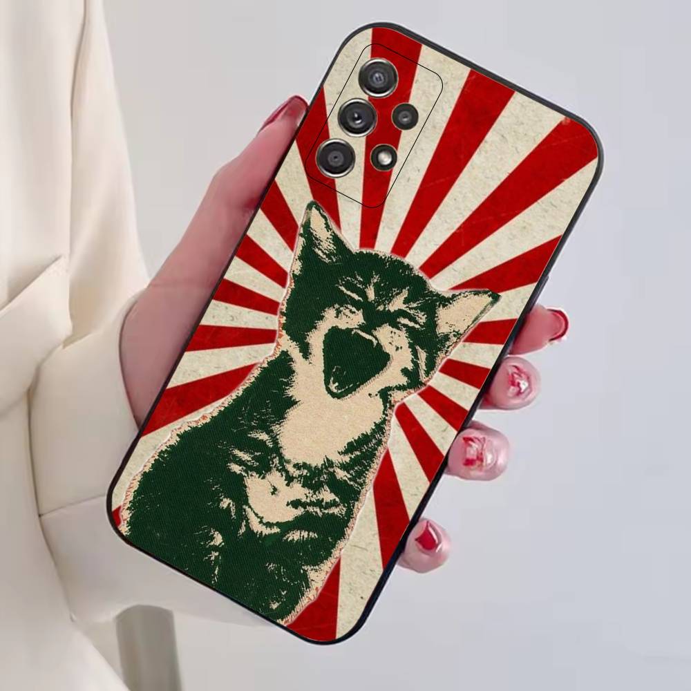Mignon Chat Animal de Compagnie Mèmes Coque de Téléphone Pour Samsung S25,S24,S21,S22,S23,S30,Ultra,S20,Plus,Fe,Lite,Note,10,Housse Noire