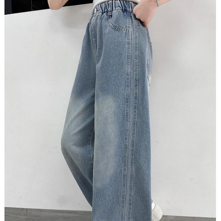 Girls' Pants Spring Clothes Wide Leg Pants Women's Jeans Spring and Autumn Styles Children's Pants