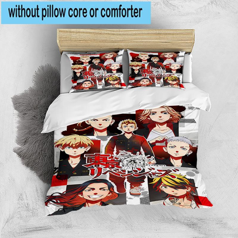 3PCS Tokyo anime 3pcs Bedding,Including 3PCS Duvet Cover And 2pcs Pillowcases Perfect for Christmas,Ideal for Bedroom, Dormitory