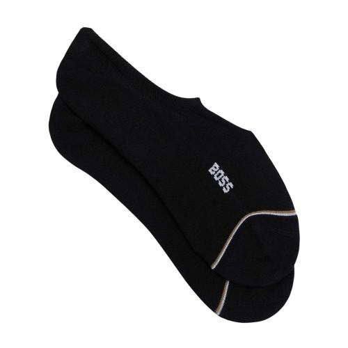 BOSS Mens Logo Cotton Blend No-Show Socks (Pack of 2)