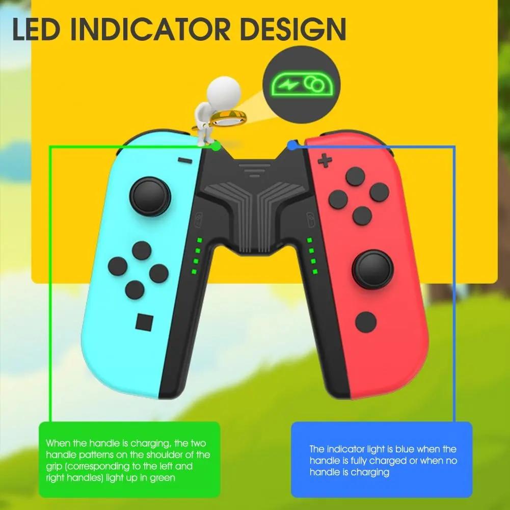 

AOLION AL-NS2068 For Nintendo Switch OLED Joy-Con Controller Charging Grip ABS Handle with LED Indicator Black