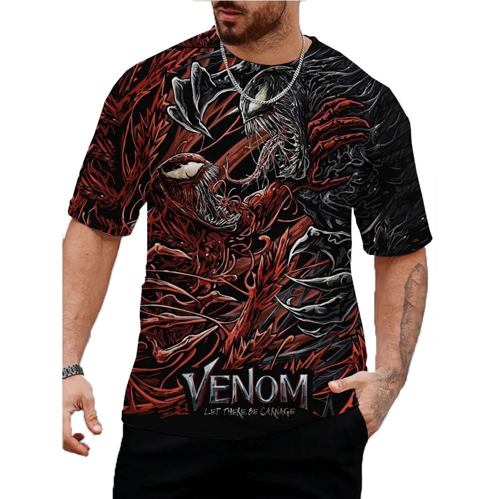 Marvel Venom Graphic T-Shirt Men Summer Cartoon Tops Male Casual Stylish Short Sleeve Clothing Fashion Trend Streetwear