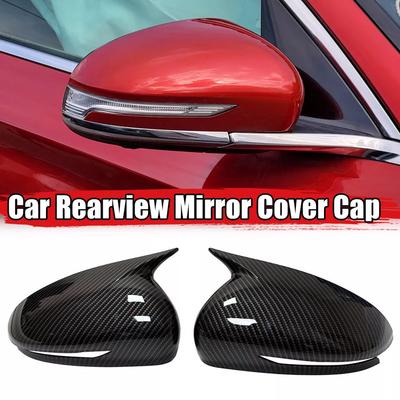 For Genesis G70 2017- Car Sticker Rearview Side Mirror Cover Wing Cap Exterior Door Rear View Case Trim Carbon Fiber Look