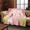 Cartoon Ballet Cute Girl Ballerina Flannel Blanket Soft Warm Blanket Throw Blanket for Bedroom Living Room Bed Travel Picnic Kid