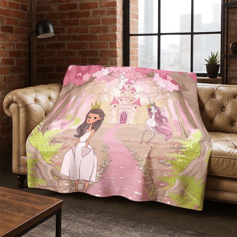 Cartoon Ballet Cute Girl Ballerina Flannel Blanket Soft Warm Blanket Throw Blanket for Bedroom Living Room Bed Travel Picnic Kid