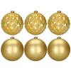 Boules de sapin de Noël - SPRINGOS - 15 cm - Dorées - 6 pcs - Durable et incassable