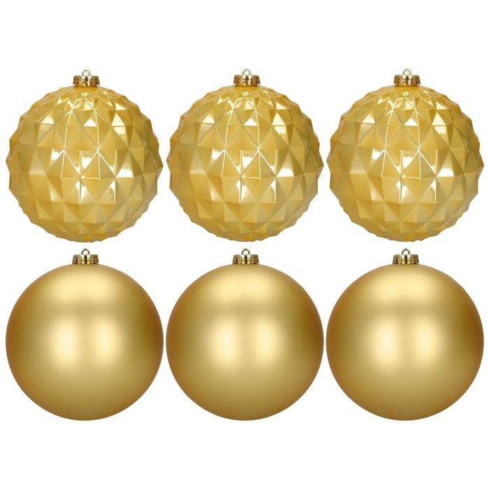 Boules de sapin de Noël - SPRINGOS - 15 cm - Dorées - 6 pcs - Durable et incassable