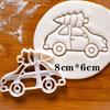 Christmas Cookie Embosser Mold Cartoon 3D Santa Claus Elk Chimney Fireplace Fondant Stamp Cake Decorating Tools Baking Supplies