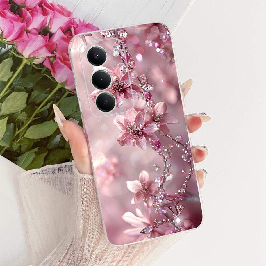 Pro kryt Xiaomi Redmi 15 4G Pouzdro na telefon Populární květina Měkká průhledná silikonová ochranná skořepina Pro Xiaomi Redmi 15 5G Redmi15 Funda