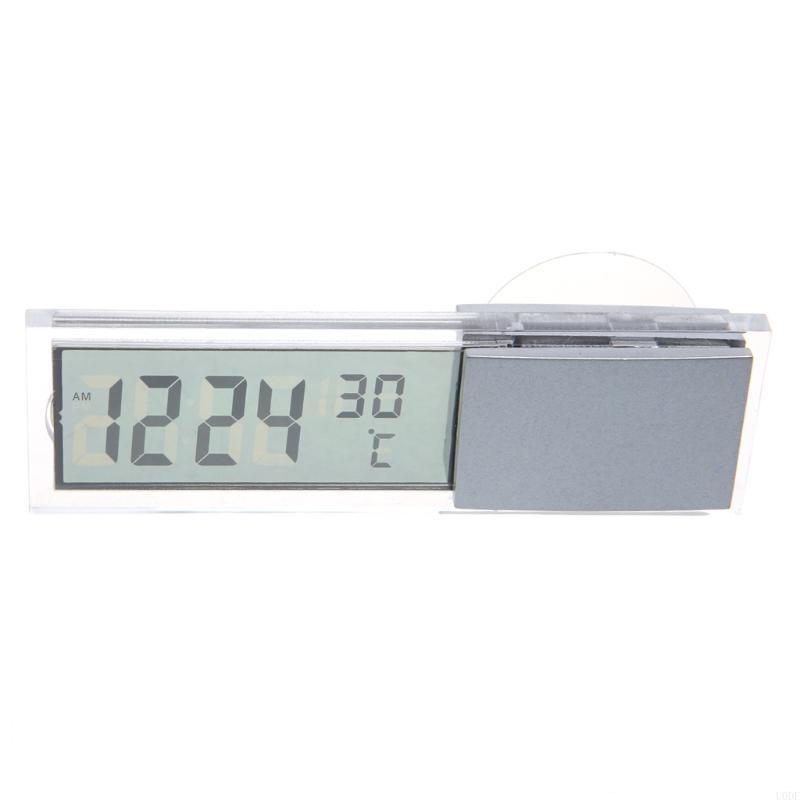 

Mini 2 in 1 LCD Digital Auto Car Truck Clock + Thermometer for w/Suction Cup серебряный