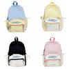 Multiple Pockets Student School Bag Color Matching Large Capacity Daypack  Women